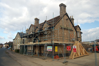 The Rose and Crown under renovation March 2010